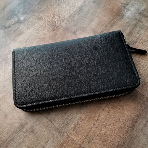 Кошелёк на молнии Шевро цвет чёрный