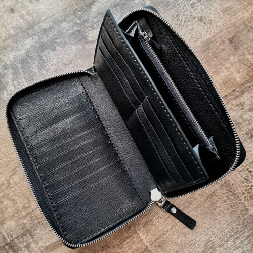 Кошелёк на молнии Шевро цвет чёрный