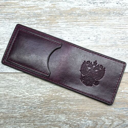 Обложка для удостоверения герб РФ цвет фиолетовый