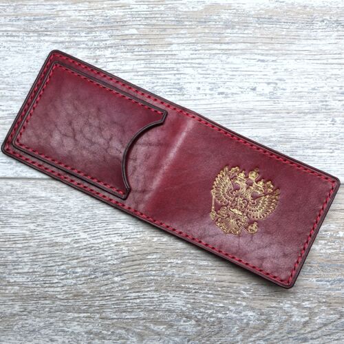 Обложка для удостоверения герб РФ цвет красный золото