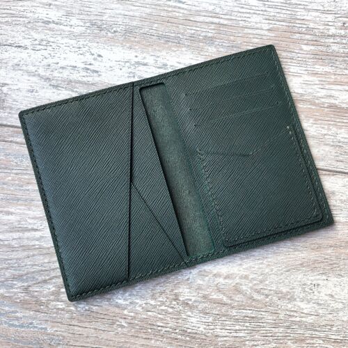 Обложка для автодокументов Сафьяно цвет изумрудный