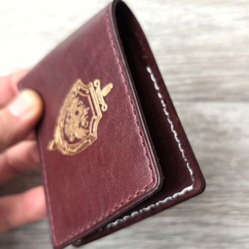 Обложка для удостоверения ФСБ России из натуральной кожи золото