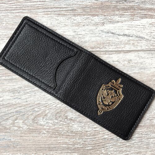 Обложка для удостоверения ФСБ России Шевро цвет чёрный