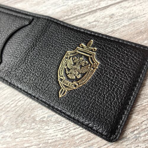 Обложка для удостоверения ФСБ России Шевро цвет чёрный