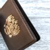 Обложка для удостоверения герб РФ цвет коричневый